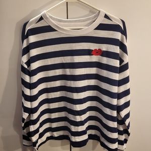 Old Navy Womans Medium Blue/White Striped Top